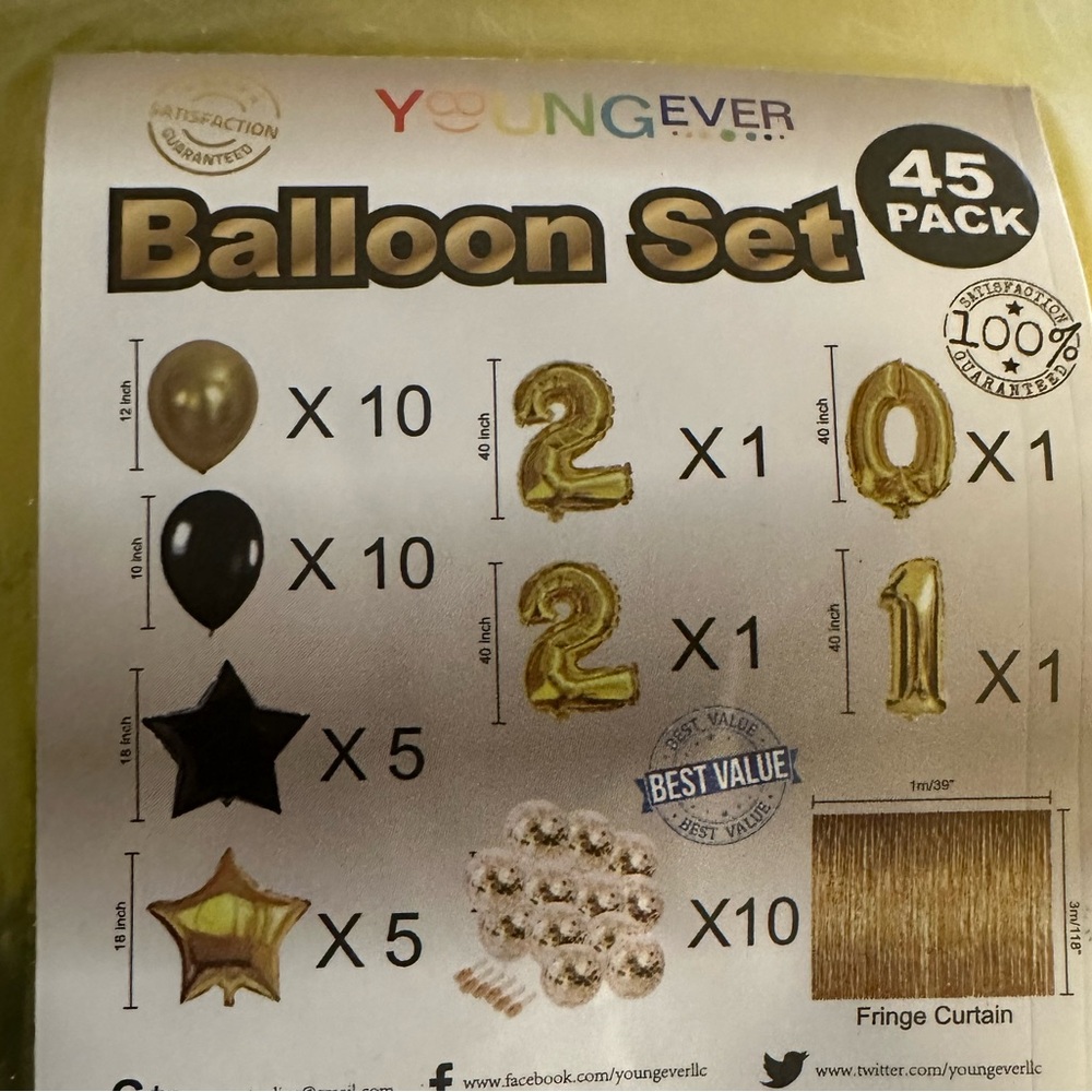 Birthday Decorations ballon’s 45 piece
